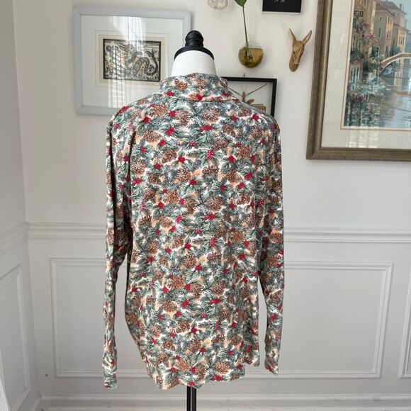 Vintage Cornerstone Pinecone Snowflake Holly Turtleneck XL - Picture 4 of 6